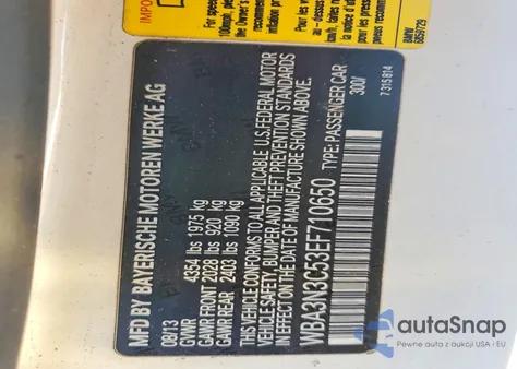 2014 BMW 428 I z USA, uszkodzony, nr VIN WBA3N3C53EF710650